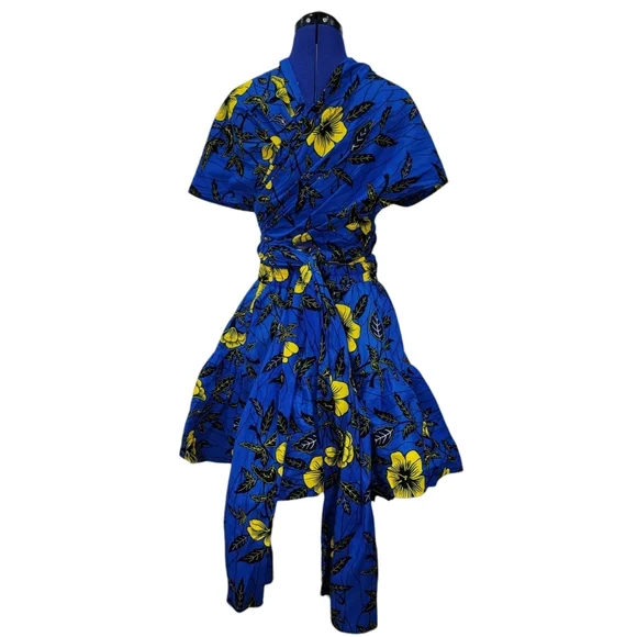 Blue/Yellow Infinity Mini Dress - Picture 6 of 15